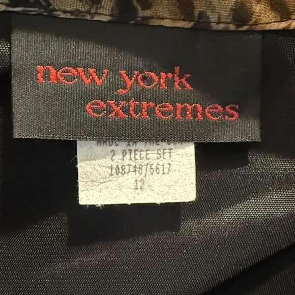 New York Extremes Black Taupe Snake Print Double Breasted Sheer Sleeve Blazer - Picture 15 of 16